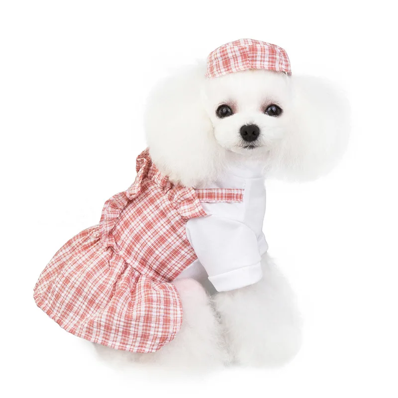 

Spring And Summer New Pet Clothes Thin Models Cute Pet Plaid Dress Small Medium Sized Pet Teddy Chihuahua Clothes For Small Dogs