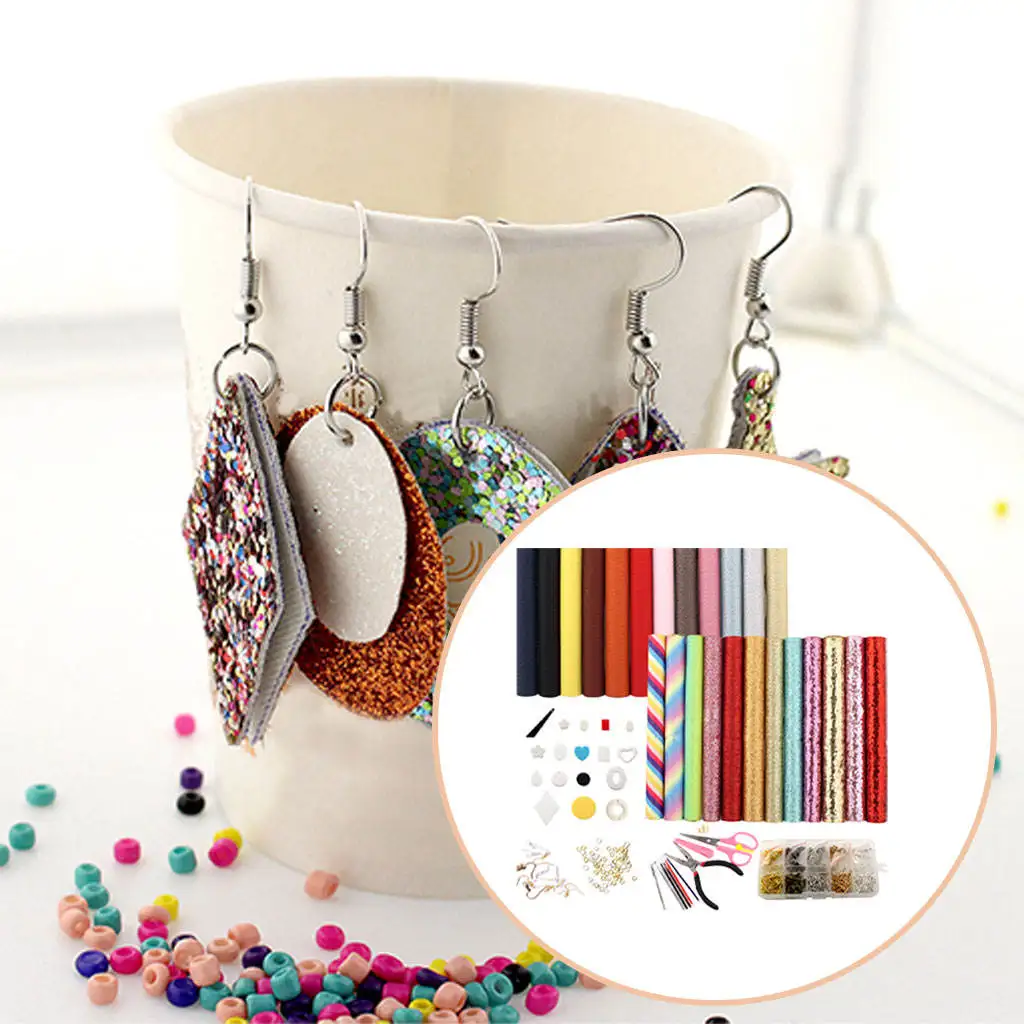 24 Piece Leather Earring Making Kit Decoration Earrings Handmade Finding for Sewing Women Girls | Украшения и аксессуары