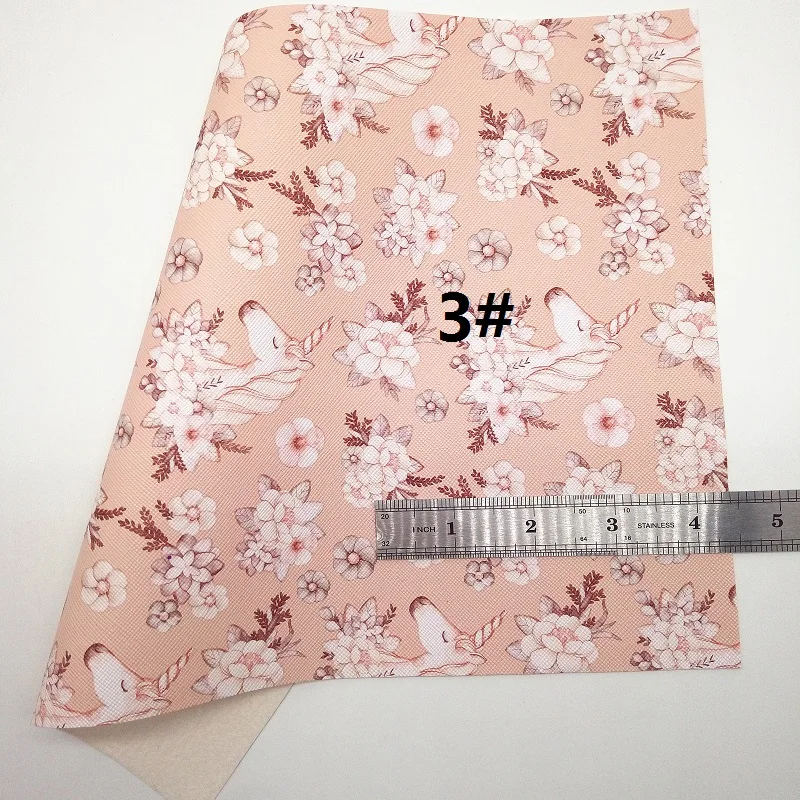 Metallic Synthetic leather Unicorn Printed Faux Fabric Sheets For Bow A4 21x29CM Twinkling Ming XM019K | Дом и сад