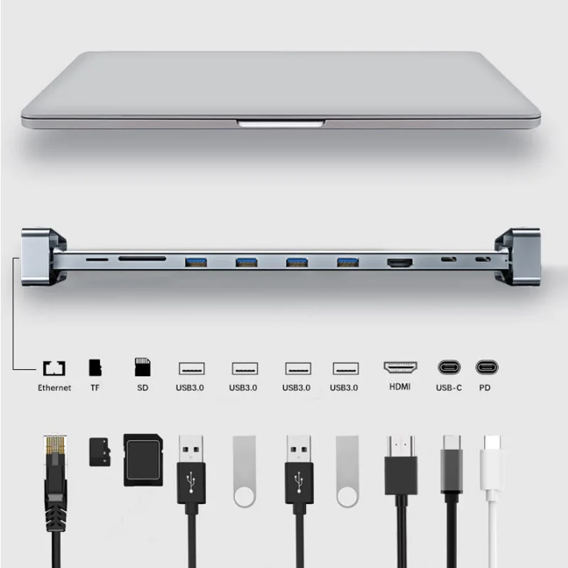 9 в 1 Type C HUB to 3 0 USB SD/TF Card Reader Dual HDMI 4K RJ45 usb хаб для MacBook аксессуары разветвитель