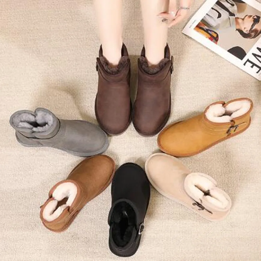 

Waterproof Snow Boots Women's Thickened 2021 Winter Cotton Shoes Women's Shoes Plush Cotton Boots Warm Flat Bottomed Boots