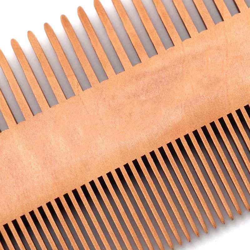 Двухсторонняя деревянная расческа для бороды Антистатическая мелкая и крупная