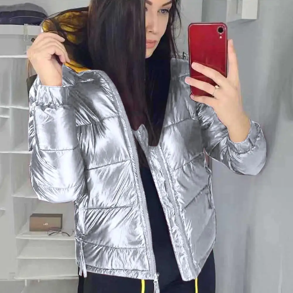 Уличная Повседневная тонкая куртка с хлопковой подкладкой женская зимняя теплая