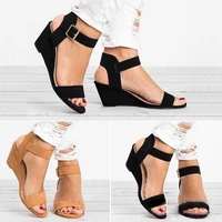 womens thick bottom wedge sandals spring and summer fashion casual buckle sandals open toe sexy roman high heel sandals