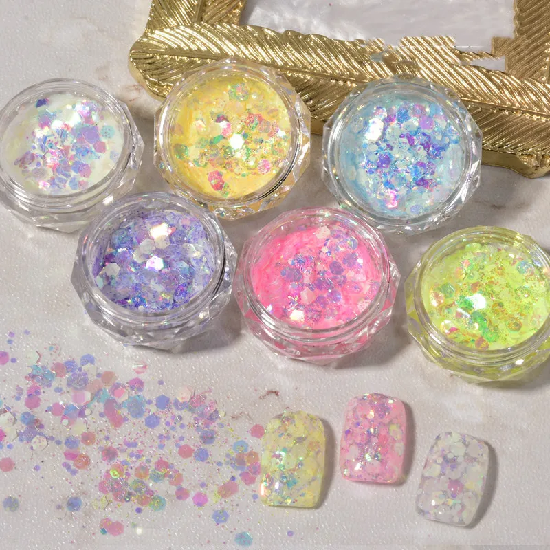 Nail Art 3D Корея старинные кружева световой смешанный цветной блеск лак для ногтей