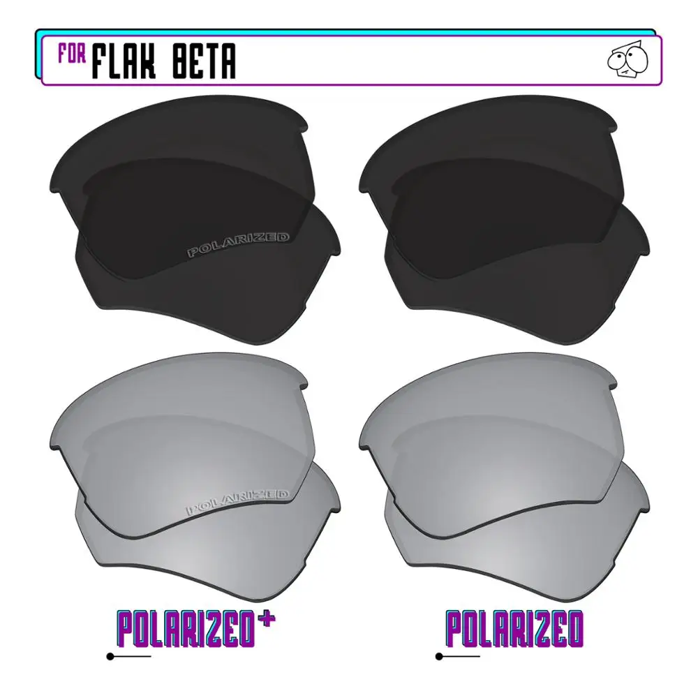 EZReplace Polarized Replacement Lenses for - Oakley Flak Beta Sunglasses - BlkSirP Plus-BlkSirP