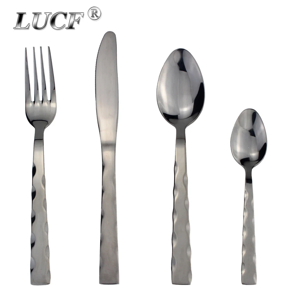 LUCF модные волнистые дизайнерские западные столовые приборы из нержавеющей стали