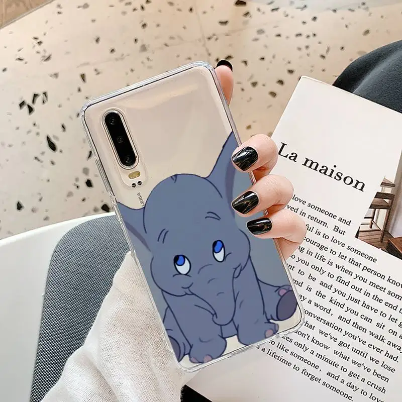 

Cartoon Cute Flying Elephant Phone Case Transparent for Samsung A71 S9 10 20 HUAWEI p30 40 honor 10i 8x xiaomi note 8 Pro 10t 11