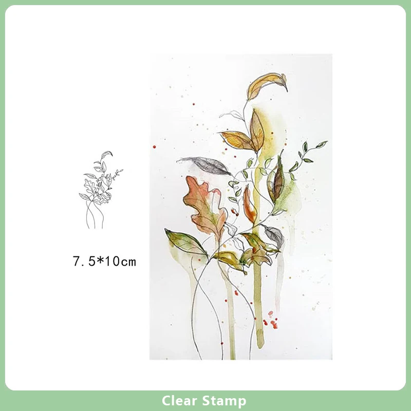 

Clear Stamps Silicone Seals for DIY Scrapbooking Plants and Flowers Rubber Stamps Handmade Making Photo Album Crafts Card Decor
