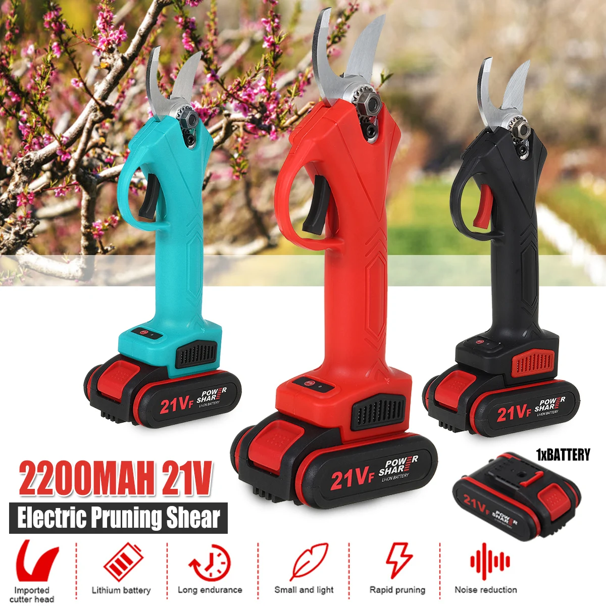 

88V/21V 2 X Battery Cordless Pruner Pruning Shear Efficient Fruit Tree Bonsai Pruning Electric Tree Branches Cutter Landscaping