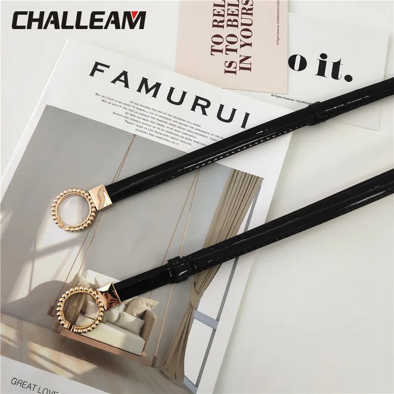 Женский Регулируемый черный кожаный ремень для платья юбки Модный женский