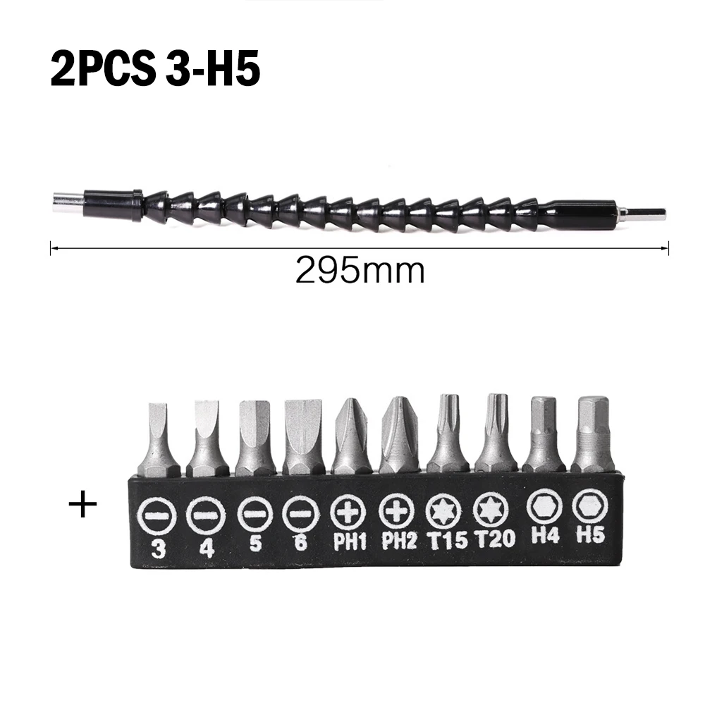 

2PCS 290mm Flexible Shaft Tool Electronics Drill Screwdriver Bit Holder Hex Shank Extension Snake Bit Hex Shank Repair Tools