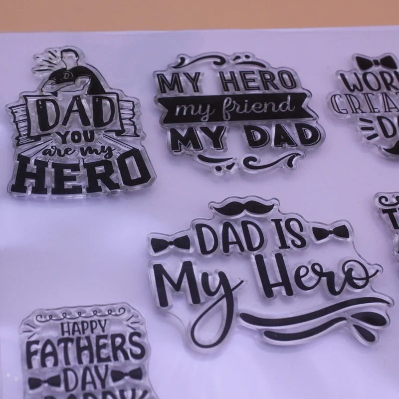 Father's Day силиконовый прозрачный чехол печать штамп DIY Скрапбукинг рельефная