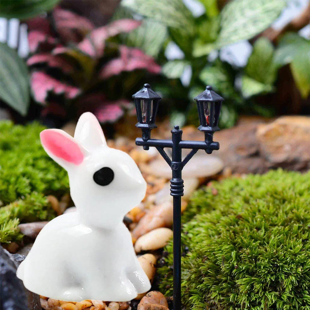 

10pcs Mini Rabbit Animal Miniature Fairy Garden Decoration Toys Micro Landscape Ornaments(White)