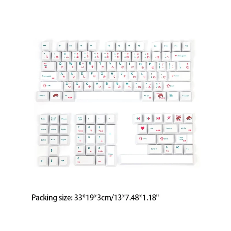 

Keycaps PBT Standard Five-Sided Dye Sub Process Sushi Keycap 121Keys Cherry Profile for FH60 GK61 64 -108 Keys Keyboard