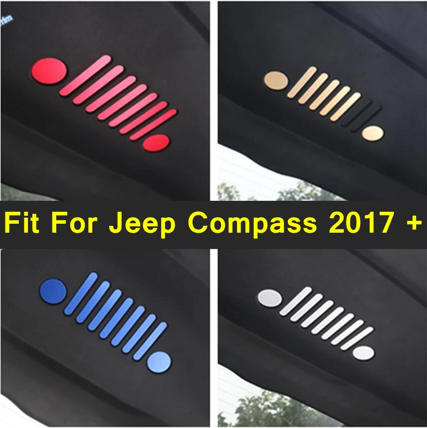 

Lapetus Car Styling Rear Tail Door Emblem Badge Stickers Cover Trim 9 Pcs Fit For Jeep Compass 2017 2018 2019 2020 / Metal