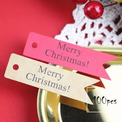 100 шт Счастливого Рождества Висячие бирки пакет простые этикетки рождественские