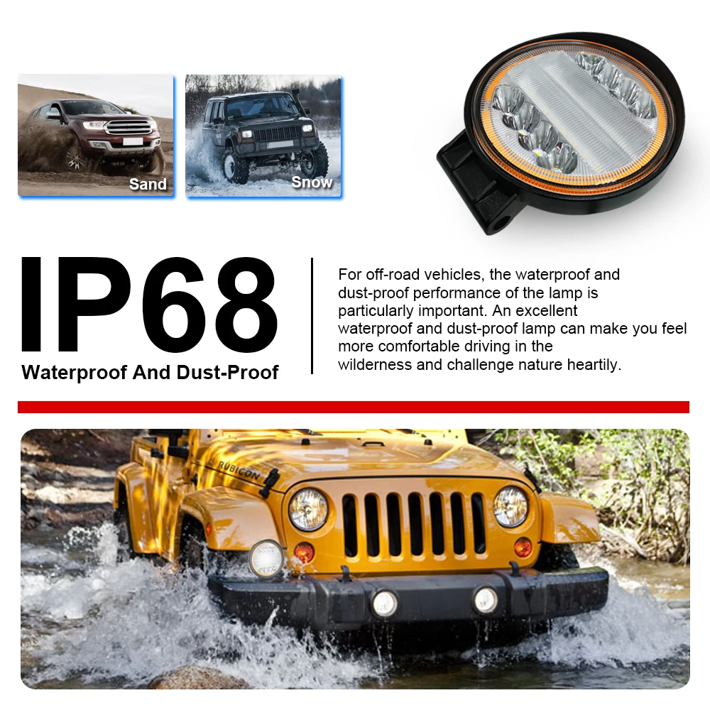 72W Fog Light Motorcycle LED Offroad Car Auto Truck ATV Trailer Bicycle 4X4 4WD Lamp 12V 24V Front Extra Headlamp Work | Автомобили и