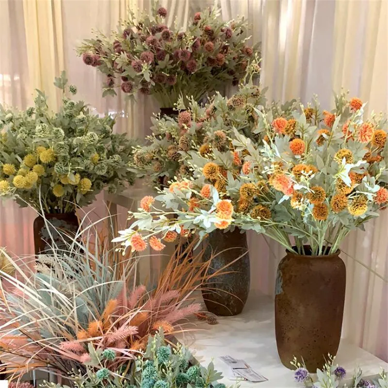 7 шт. длинные искусственные шелковые цветы одуванчика 8 цветов