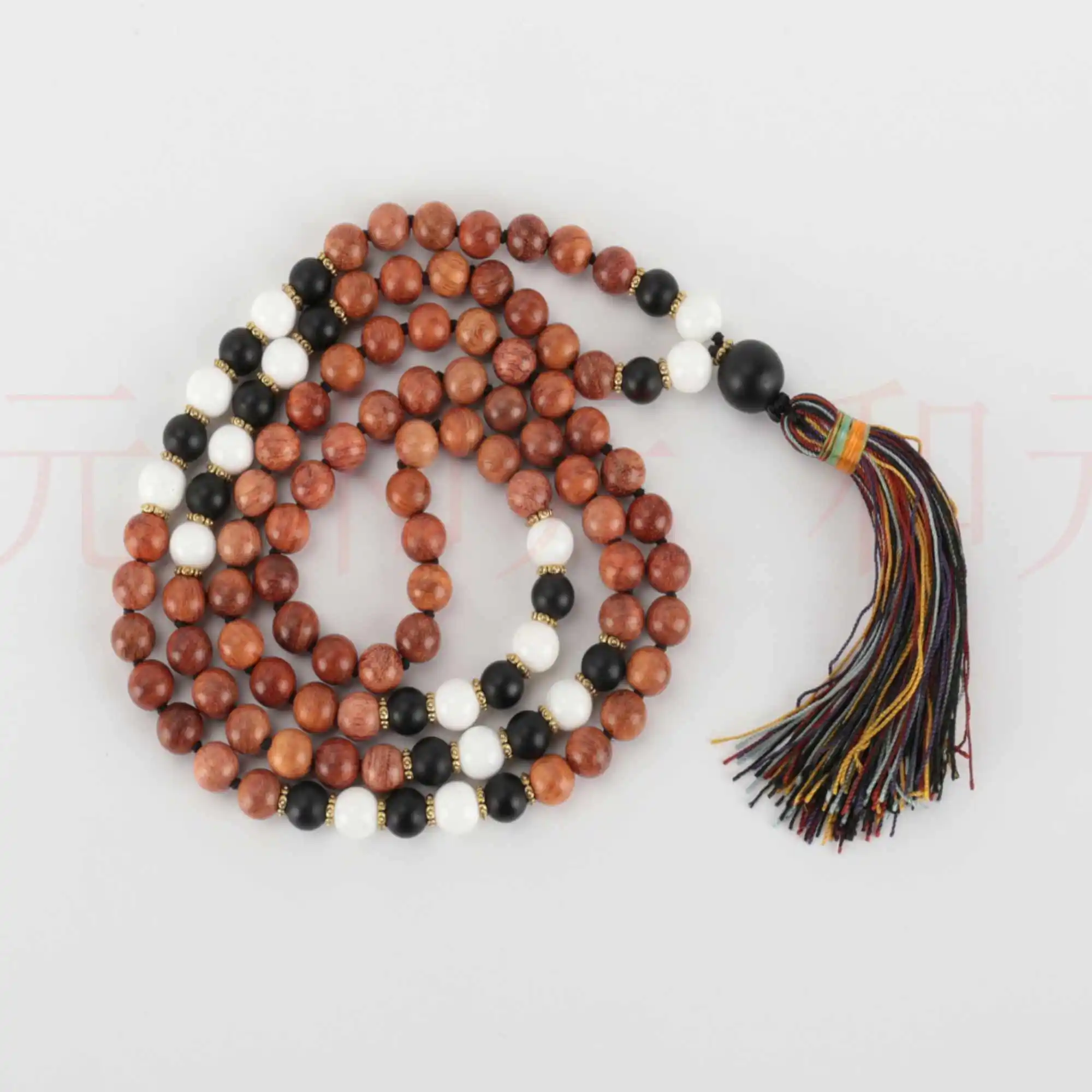 

8mm 108 knot natural Black agate white Tridacna rosewood bracelet gift Lucky spread Gift Wrist Calming Restore Fancy Easter