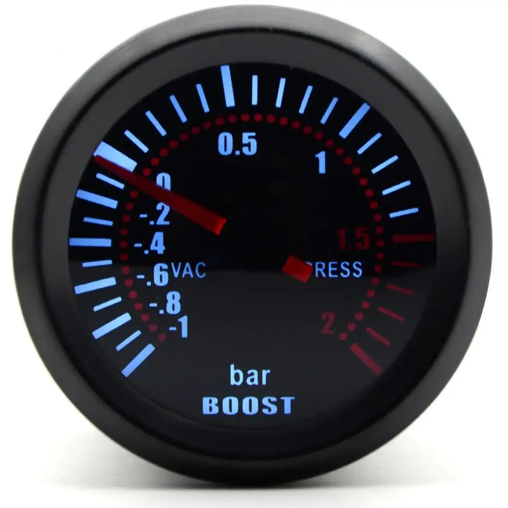 Универсальный измеритель давления Turbo Boost 52 мм с синей светодиодной подсветкой