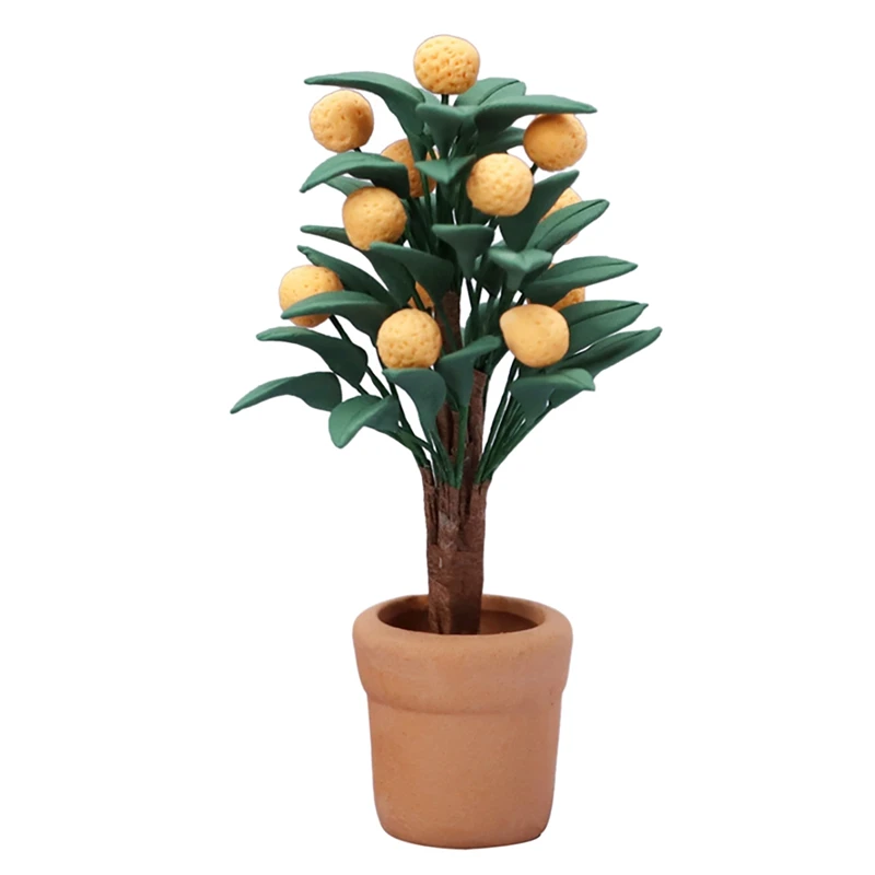 

1/12 Dollhouse Miniature Accessories Mini Resin Potted Plant Simulation Flower Model Toys For Doll House Decoration 7.7Cm