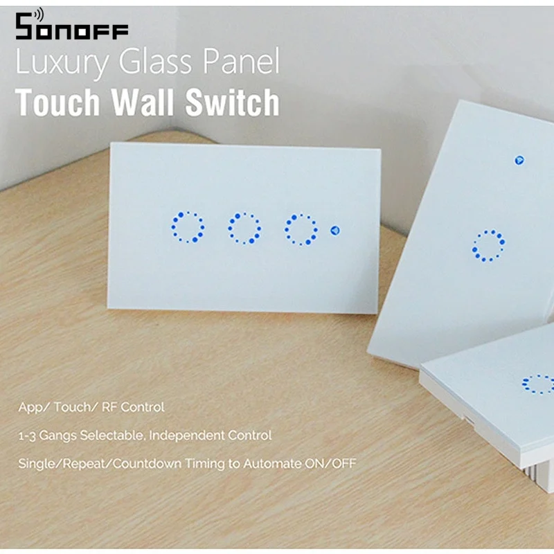 Интеллектуальный выключатель света SONOFF T1 нам Smart WiFi RF 433/APP/Управление настенный