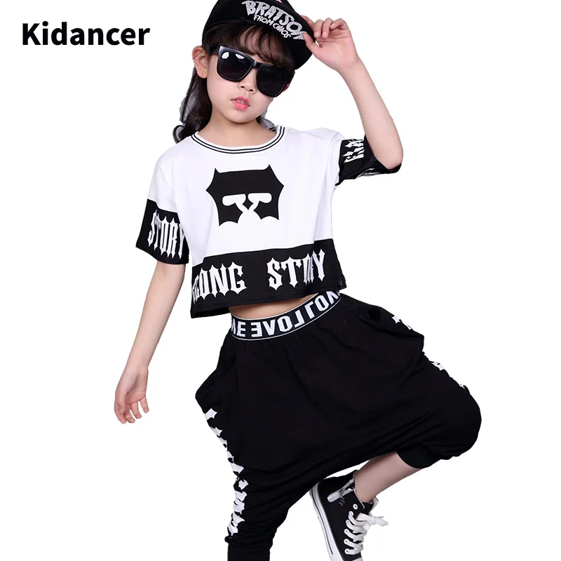 

Kid's Casual Sets Suits Fashion Summer Children Clothes Hip Hop Dance Set Costume Girls Clothing 2 Pieces Suit Boys Harem Pants