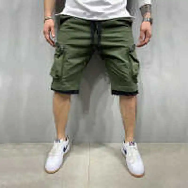 Супер fire Спортивные Повседневные шорты Мужская Рабочая одежда Капри хлопковые