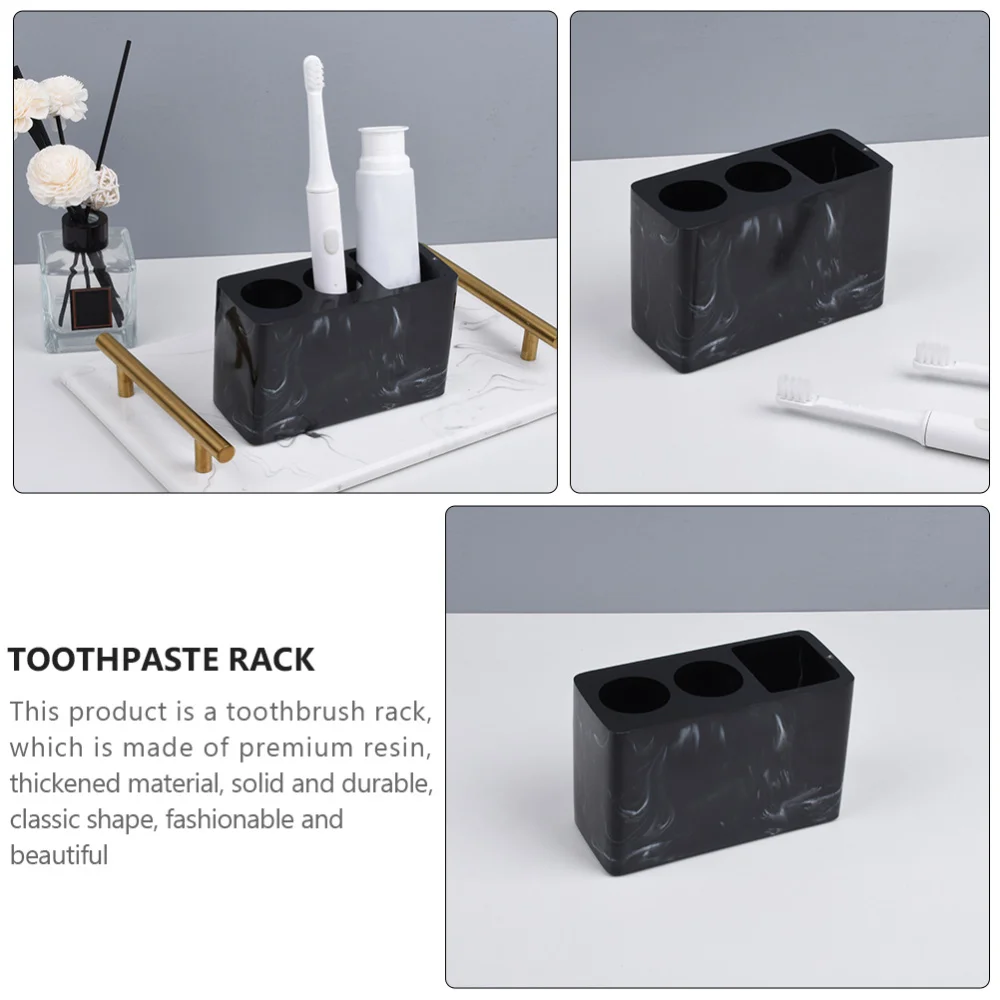 

Resin Marble Texture Toothbrush Holder Stand Bathroom Toothpaste Pedestal