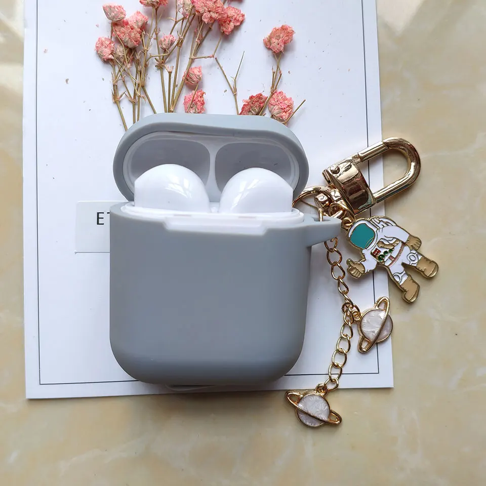 Силиконовый чехол с космическим космонавтом для Apple Airpods 1, 2, аксессуары, защитный чехол, сумка, чехол для наушников, брелок для ключей