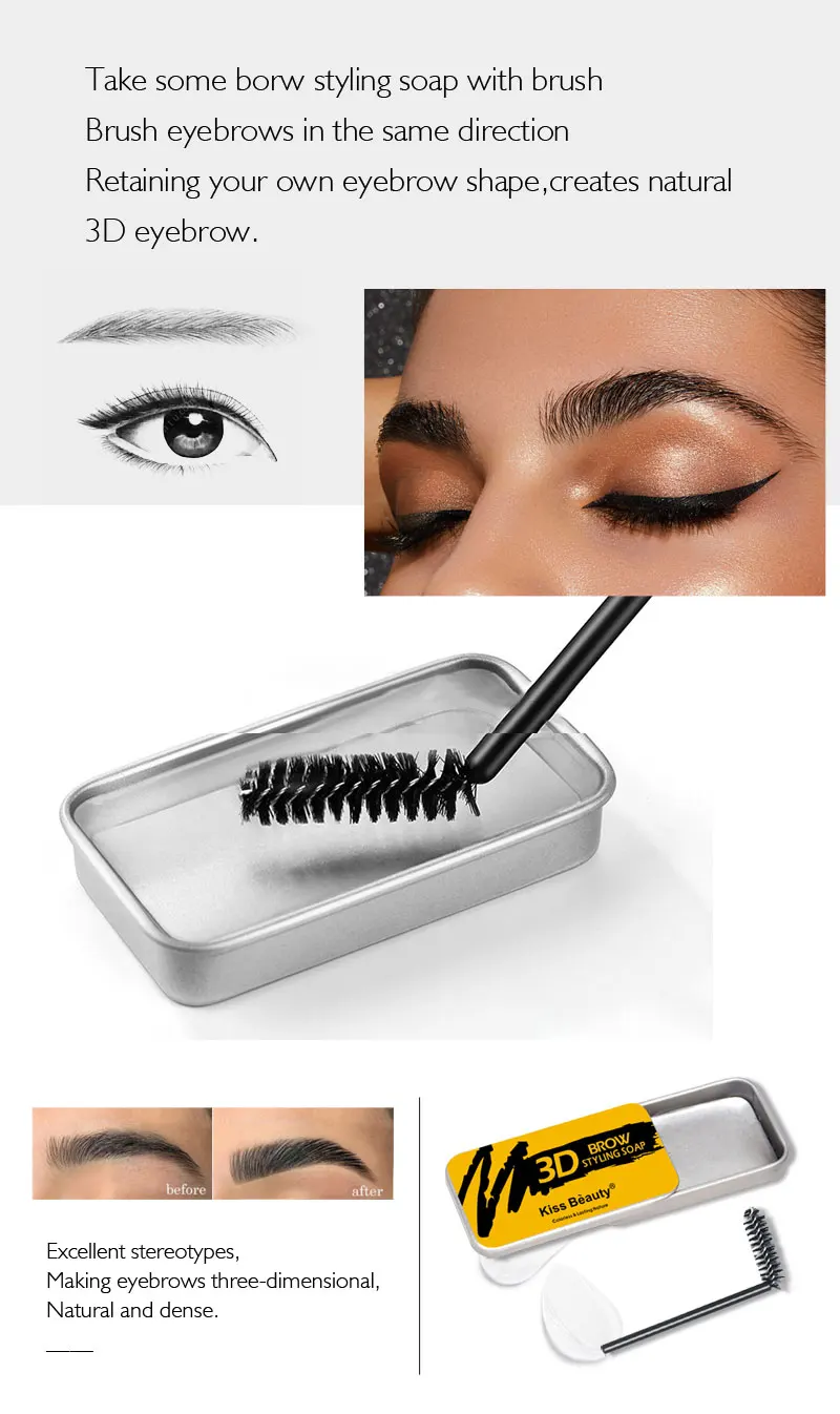 

Eyebrow Soap Wild Eye Brow Cream Colorless Lasting Natural Eyebrow Styling Cream Makeup Comestics Tools Easy To Wear TSLM1