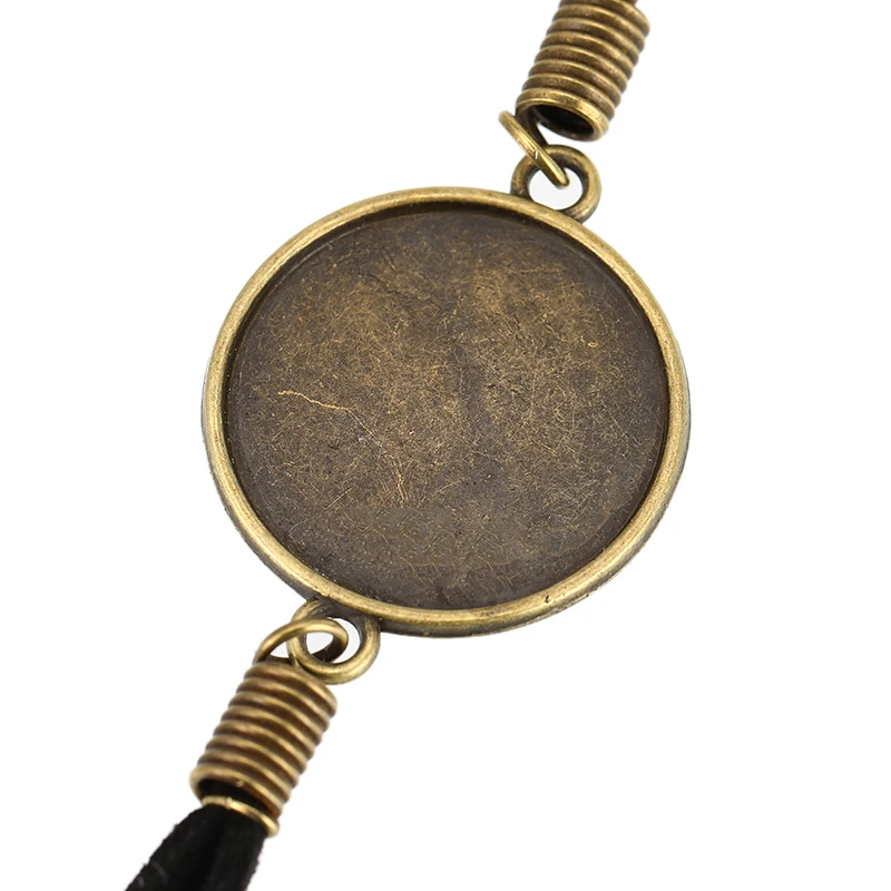 1/2 шт 20 мм кожаные браслеты Круглый Кабошон Установка Пустой Базы поднос для DIY