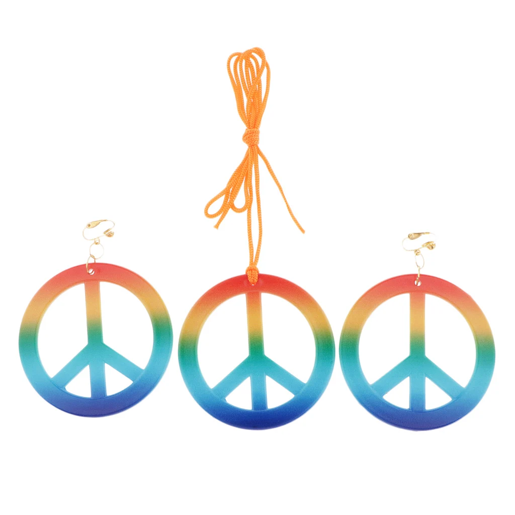 Ретро знак мира серьги ожерелье ювелирные изделия 1960-х вечерние костюмы |