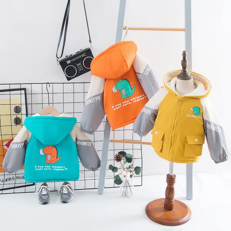 

Baby Toddler Casual Clothing Winter Children Cartoon Clothes Kids Boys Girls Thicken Cotton Hooded Jacket Infant Fashion Hoodies