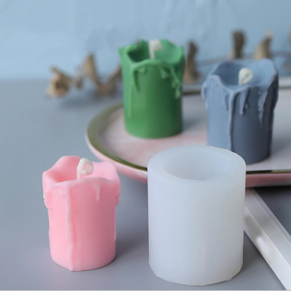 

3D Silicone Candle Mould Lines Cylinder Shape DIY Candle Mold Craft Chocolate Mold