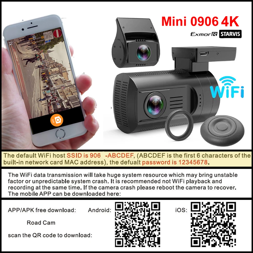 Видеорегистратор Conkim Mini 0906 4K 1080P Full HD GPS дюйма Wi Fi|Видеорегистраторы| |