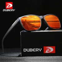 dubery men square polarized sunglasses uv400 mirror driving eyewear brand designer vintage retro sunglass fishing goggles shades