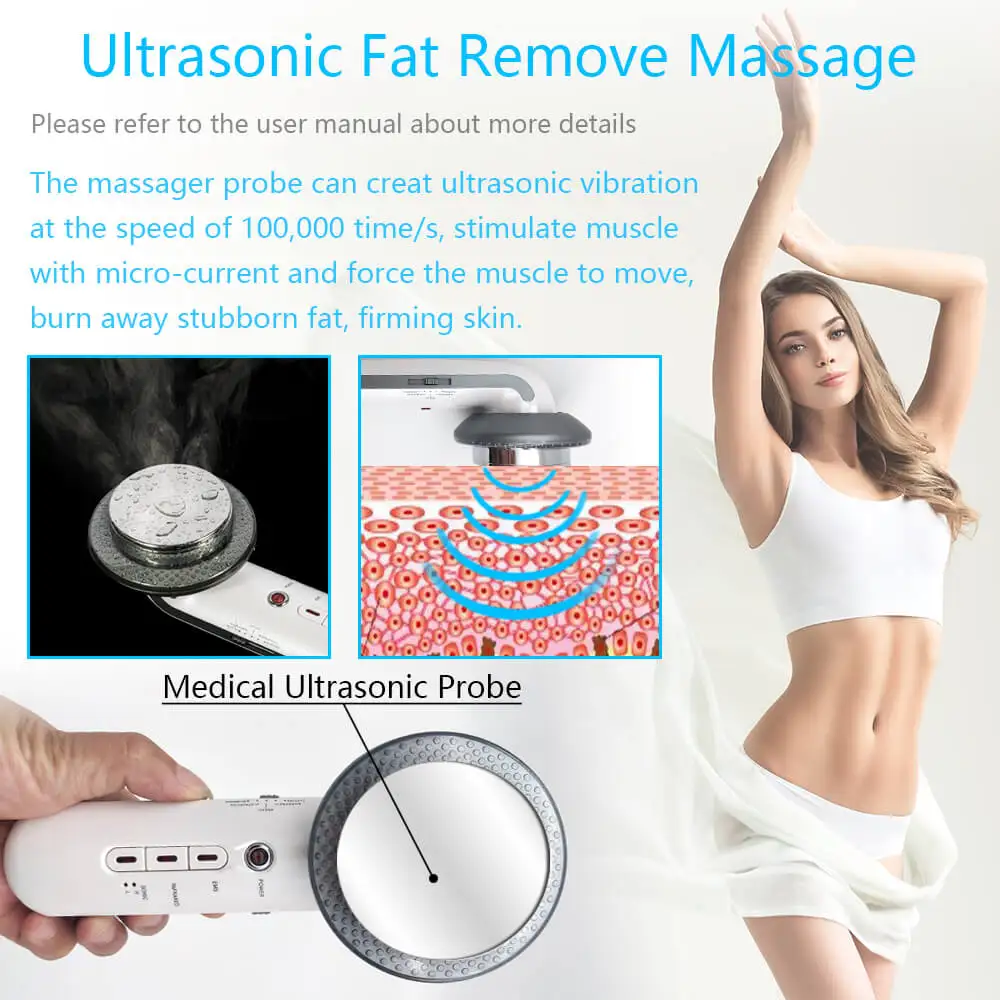 3 in 1 Facial Lifting EMS Infrared Ultrasonic Body Massager Device Ultrasound Slimming Fat Burner Cavitation Face Beauty Machine images - 6