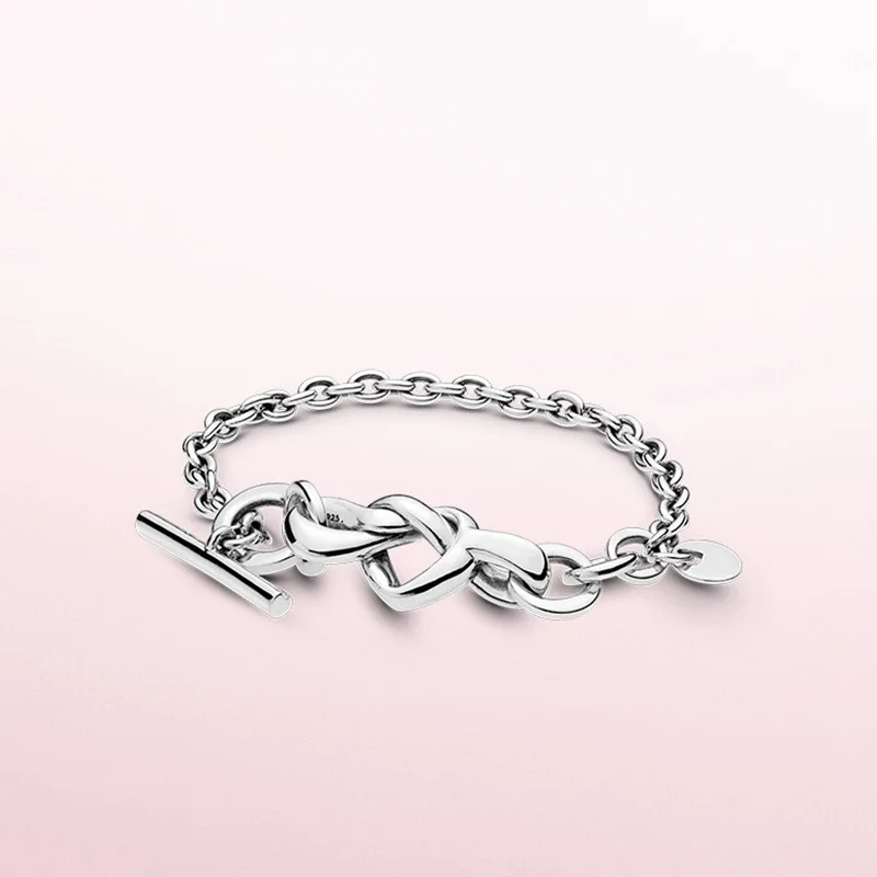 Браслет с завязанным сердцем и Т-образной застежкой | Украшения аксессуары