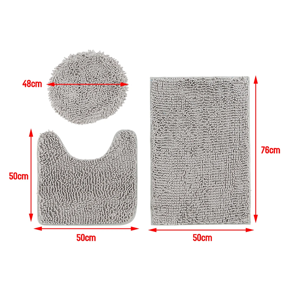 Новинка 3 шт./компл. Противоскользящий коврик из микрофибры для унитаза синель