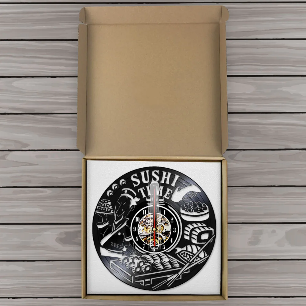 Суши время антикварные настенные часы японское блюдо Foodie виниловые сашими