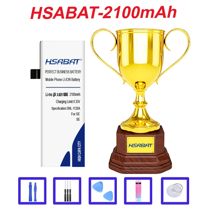 100% новый аккумулятор HSABAT на 2100 мАч для iphone SE бесплатные инструменты + наклейка