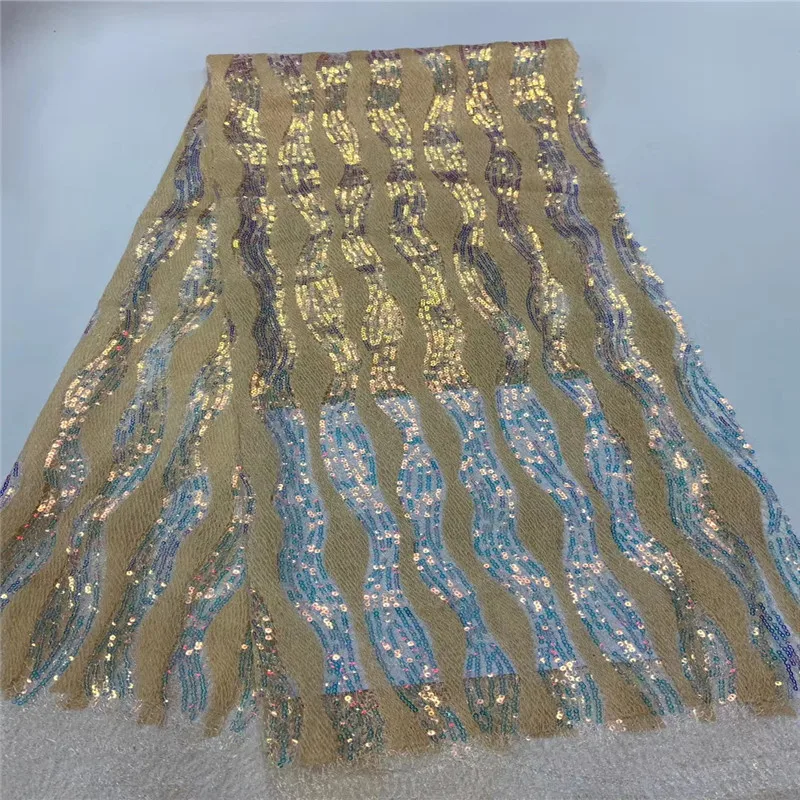 

Madison Hot Sale Sequins Lace Fabrics High Quality African Lace Fabric Nigerian French Party Lace Fabric for Tulle Lace Fabric