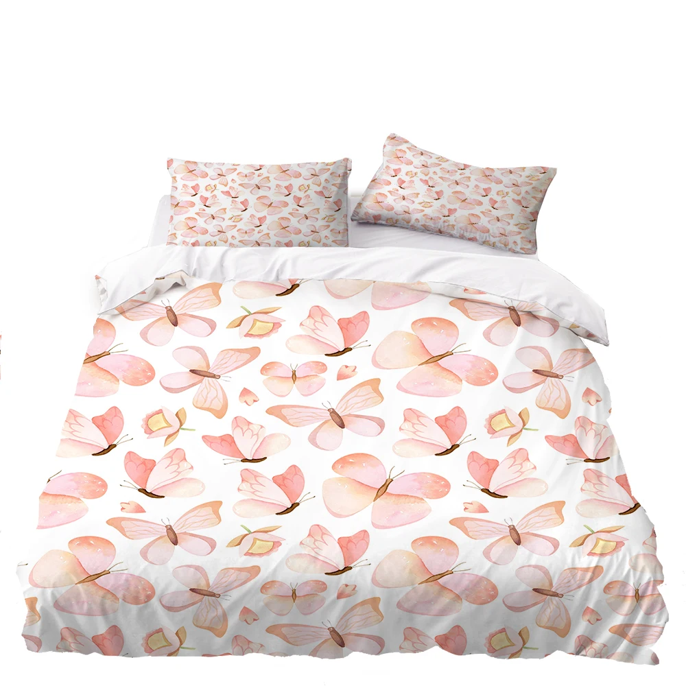 3D Бабочка Группа пододеяльник насекомых серии постельное белье розовый/синий
