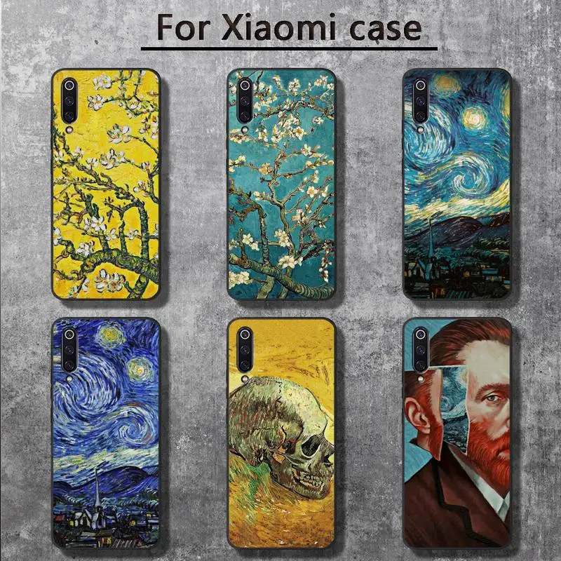 

Van Gogh Skull Tardis Flower Star Phone Case for Xiaomi mi 6 6plus 6X 8 9SE 10 Pro mix 2 3 2s MAX2 note 10 lite Pocophone F1