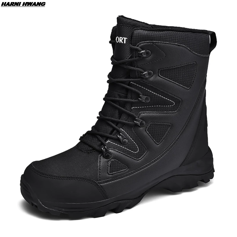 

Men's boots 2021 winter shoes men's snow boots waterproof non-slip padded fur winter boots degree zipper platform boots size 48