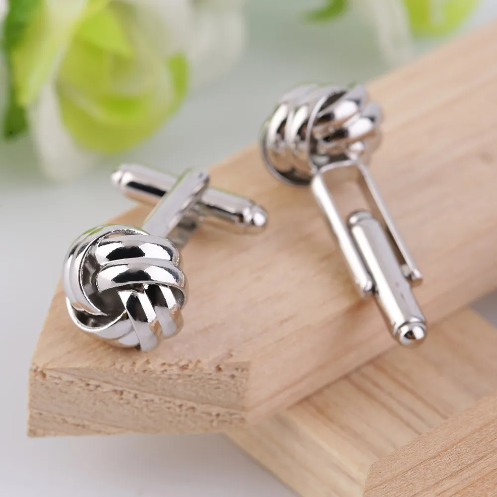 Прямая доставка запонки из нержавеющей стали винтажное поворотное плетение