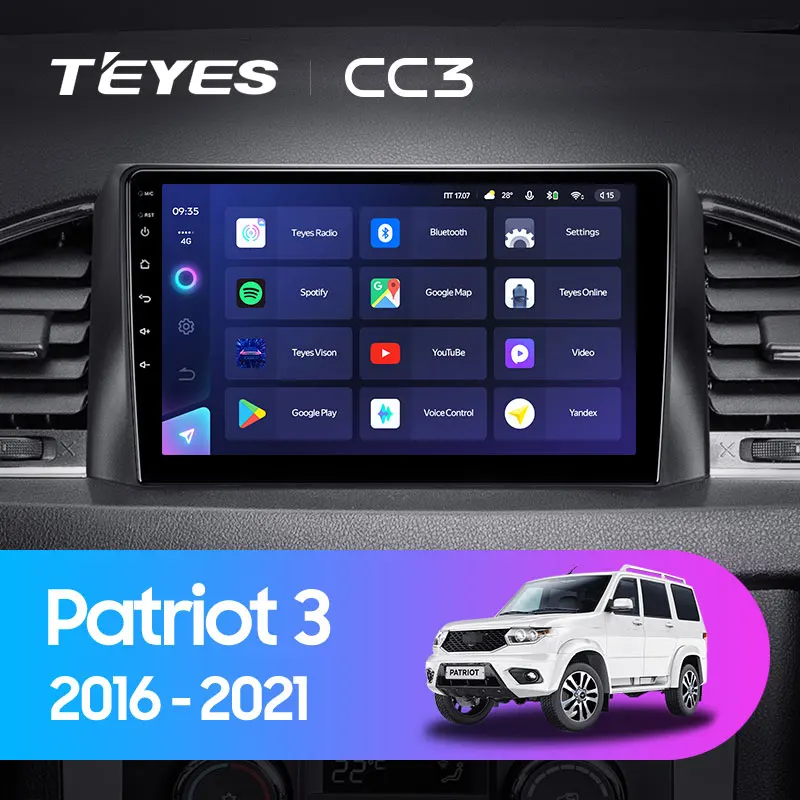 TEYES CC3 Штатная магнитола For УАЗ Патриот УАЗ-3163 рестайлинг UAZ Patriot 3 2016 - 2021 до 8-ЯДЕР 6 +