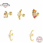 Женские серьги-гвоздики из серебра 925 пробы с фианитом